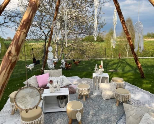 TraumfängerLounge © Tipi-Zauber Tipi-Zauber Traumfänger Lounge. Makramee-Lounge von Tipi- Zauber
